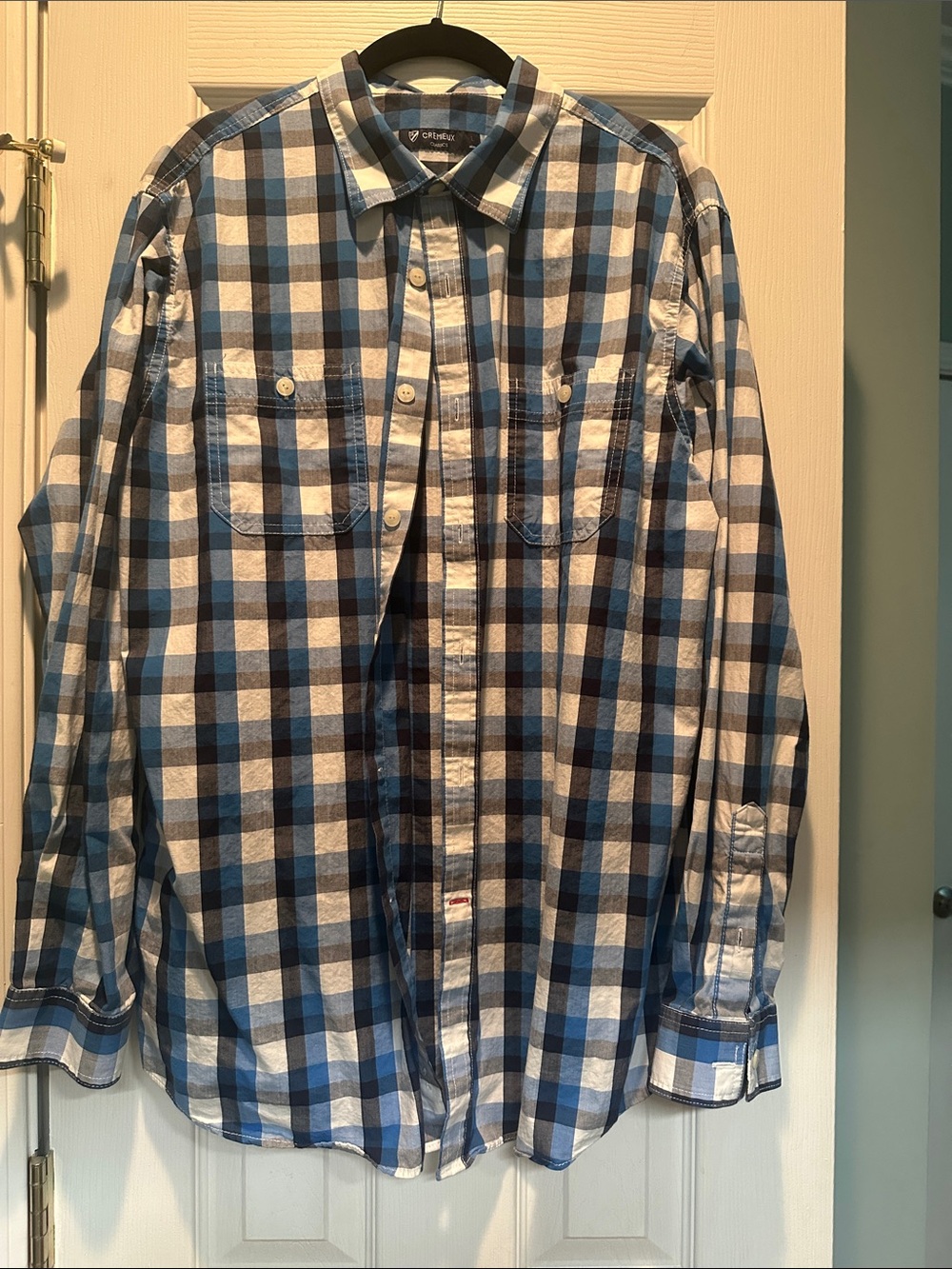 Daniel Cremieux Blue and White Plaid Button-Down Shirt